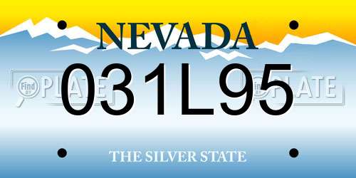 031L95 Nevada License Plate
