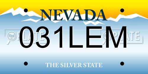 031LEM Nevada License Plate