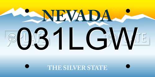031LGW Nevada License Plate