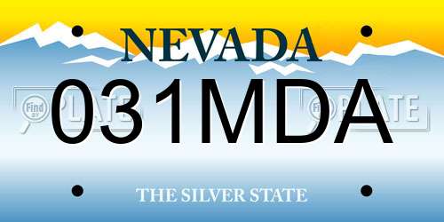 031MDA Nevada License Plate