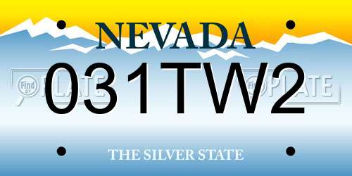 031TW2 Nevada License Plate