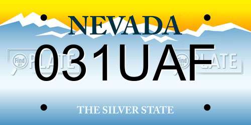 031UAF Nevada License Plate
