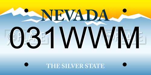 031WWM Nevada License Plate