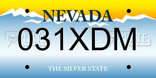 031XDM Nevada License Plate