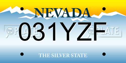 031YZF Nevada License Plate