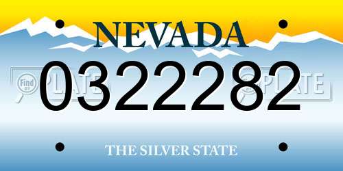 0322282 Nevada License Plate