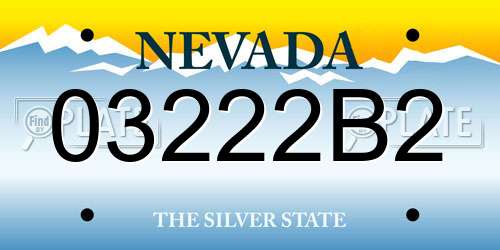 03222B2 Nevada License Plate