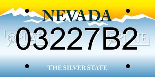 03227B2 Nevada License Plate