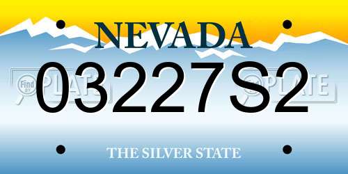 03227S2 Nevada License Plate
