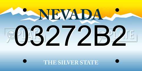 03272B2 Nevada License Plate