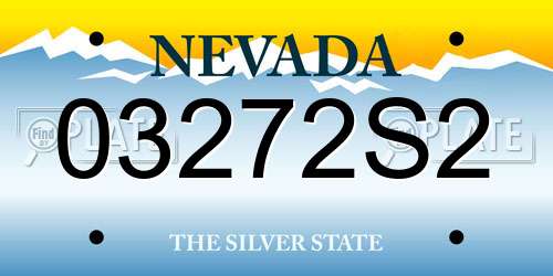 03272S2 Nevada License Plate