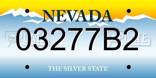 03277B2 Nevada License Plate