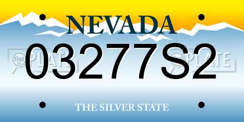 03277S2 Nevada License Plate
