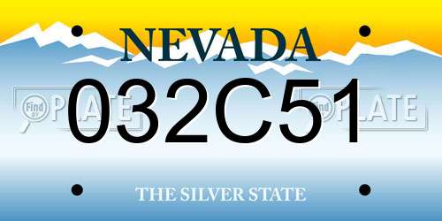 032C51 Nevada License Plate