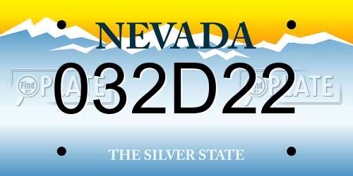 032D22 Nevada License Plate