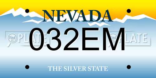 032EM Nevada License Plate