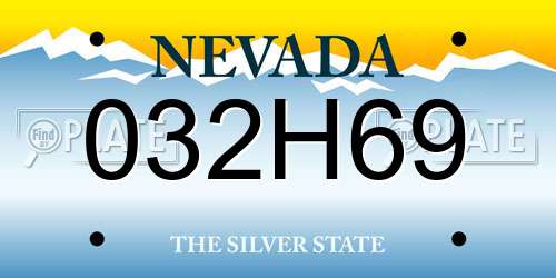 032H69 Nevada License Plate