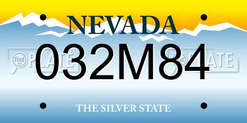 032M84 Nevada License Plate