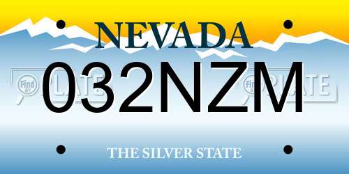 032NZM Nevada License Plate
