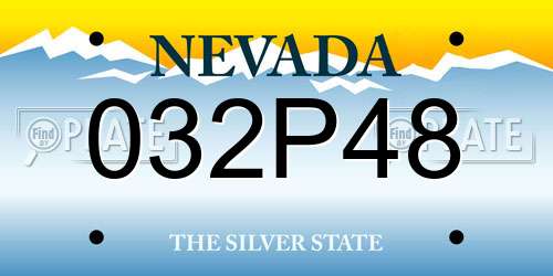 032P48 Nevada License Plate