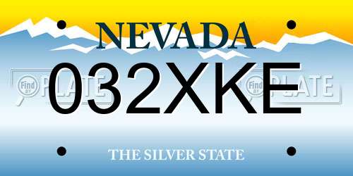032XKE Nevada License Plate