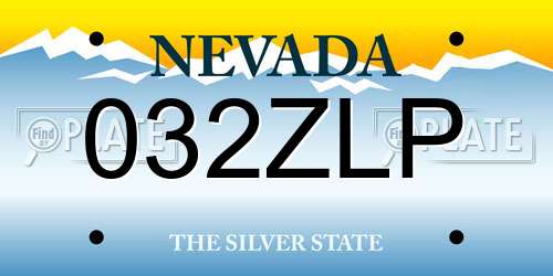 032ZLP Nevada License Plate