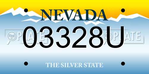03328U Nevada License Plate