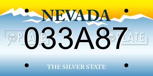 033A87 Nevada License Plate