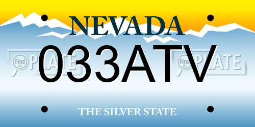 033ATV Nevada License Plate