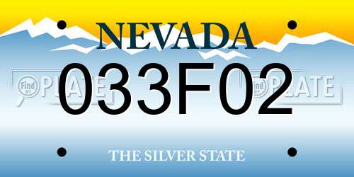033F02 Nevada License Plate