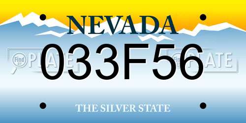 033F56 Nevada License Plate