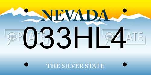 033HL4 Nevada License Plate