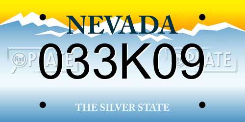 033K09 Nevada License Plate