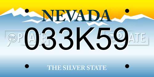 033K59 Nevada License Plate