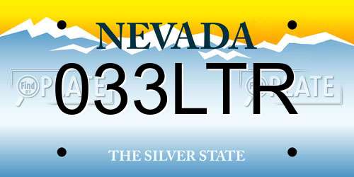 033LTR Nevada License Plate