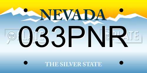 033PNR Nevada License Plate