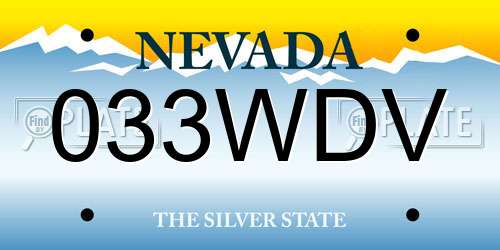 033WDV Nevada License Plate