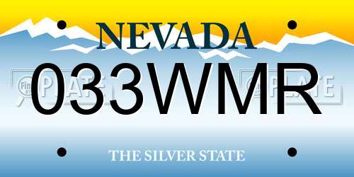 033WMR Nevada License Plate