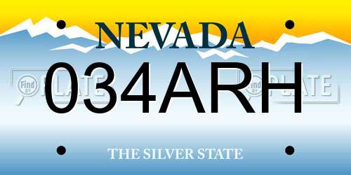 034ARH Nevada License Plate