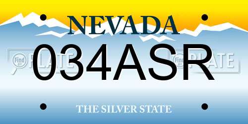 034ASR Nevada License Plate
