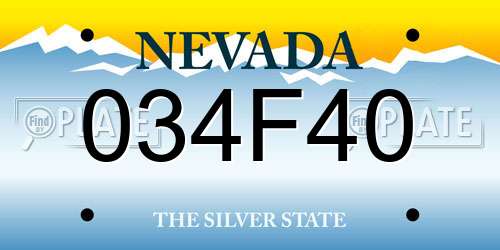 034F40 Nevada License Plate