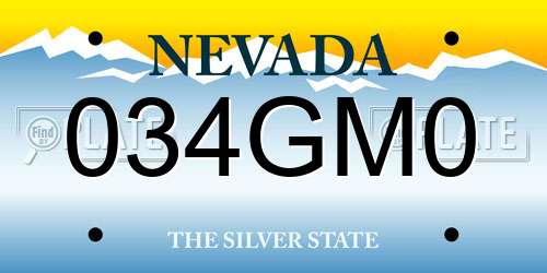 034GM0 Nevada License Plate