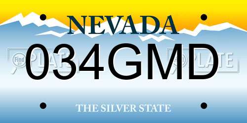034GMD Nevada License Plate