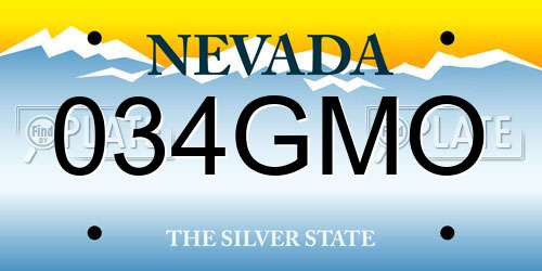 034GMO Nevada License Plate