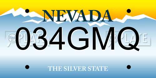 034GMQ Nevada License Plate