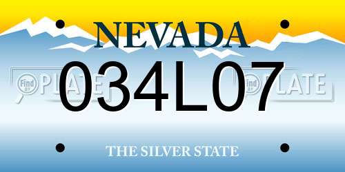 034L07 Nevada License Plate