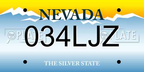 034LJZ Nevada License Plate