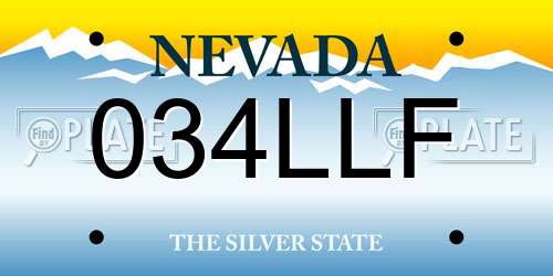 034LLF Nevada License Plate
