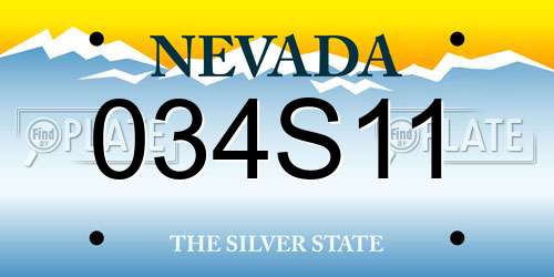 034S11 Nevada License Plate