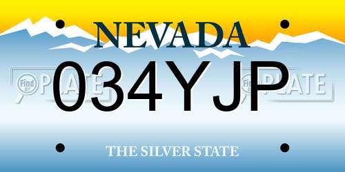 034YJP Nevada License Plate